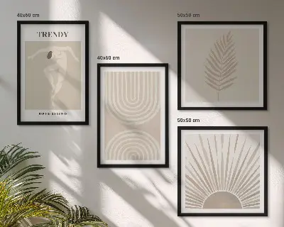 Zestaw obrazów dekoracyjnych pastelowe postery w stylu boho z abstrakcjami