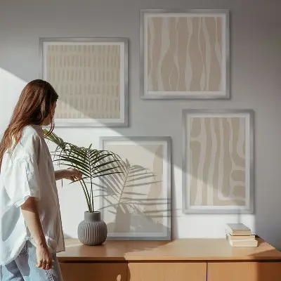 Zestaw obrazów dekoracyjnych abstrakcyjne wzory w stylu boho