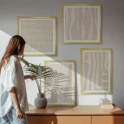 Zestaw obrazów dekoracyjnych abstrakcyjne wzory w stylu boho