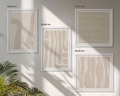 Zestaw obrazów dekoracyjnych abstrakcyjne wzory w stylu boho
