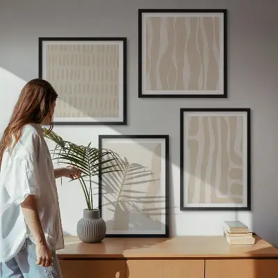 Zestaw obrazów dekoracyjnych abstrakcyjne wzory w stylu boho