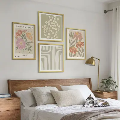Zestaw obrazów dekoracyjnych motywy botaniczne w stylu minimalistycznym Paris
