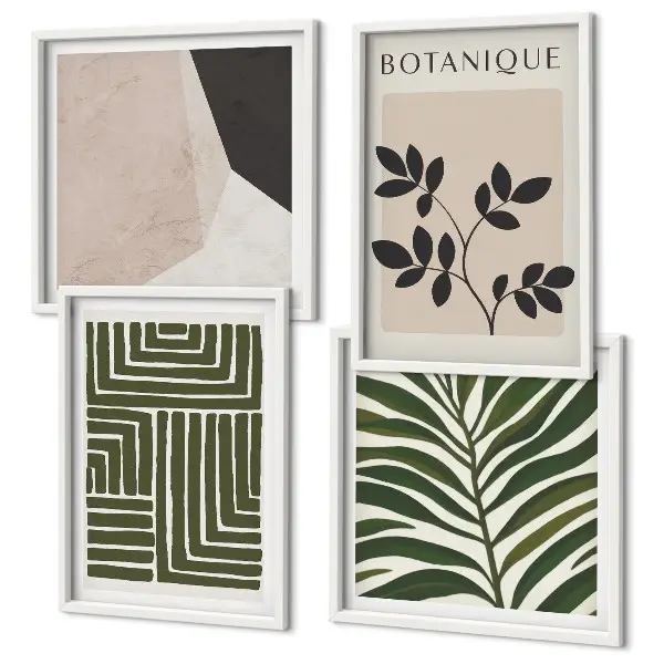 Zestaw obrazów dekoracyjnych botaniczne kompozycje w stylu boho