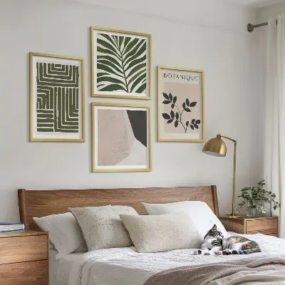 Zestaw obrazów dekoracyjnych botaniczne kompozycje w stylu boho