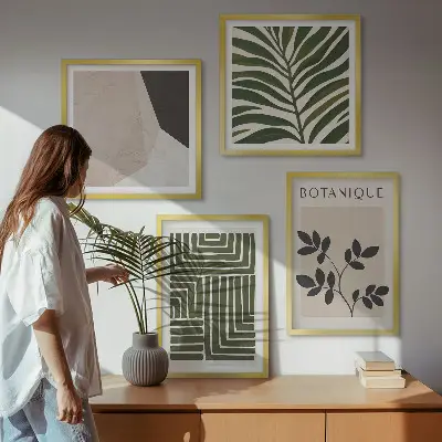 Zestaw obrazów dekoracyjnych botaniczne kompozycje w stylu boho
