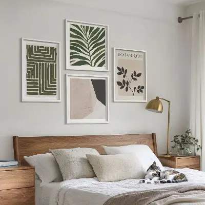 Zestaw obrazów dekoracyjnych botaniczne kompozycje w stylu boho