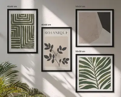 Zestaw obrazów dekoracyjnych botaniczne kompozycje w stylu boho