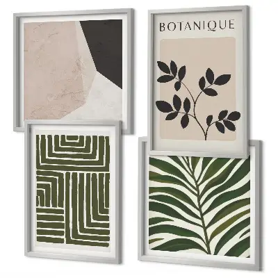 Zestaw obrazów dekoracyjnych botaniczne kompozycje w stylu boho