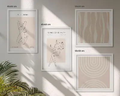Poliptyk w ramie z kolekcji minimalistycznych form