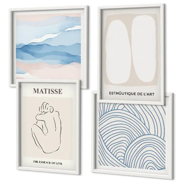 Abstrakcyjne formy Matisse poliptyk w ramie