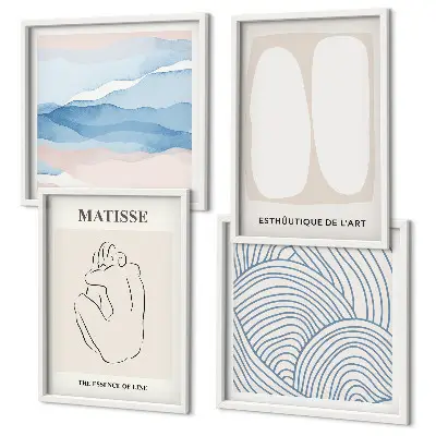 Abstrakcyjne formy Matisse poliptyk w ramie