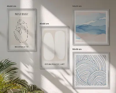 Abstrakcyjne formy Matisse poliptyk w ramie