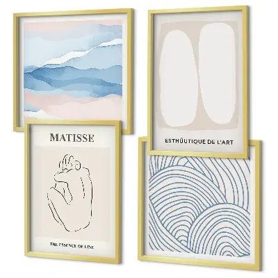 Abstrakcyjne formy Matisse poliptyk w ramie