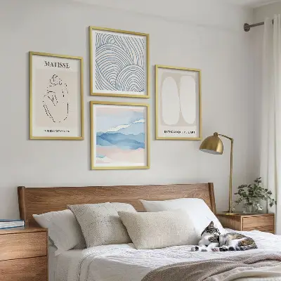 Abstrakcyjne formy Matisse poliptyk w ramie