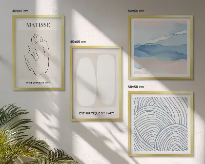 Abstrakcyjne formy Matisse poliptyk w ramie