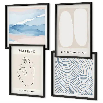 Abstrakcyjne formy Matisse poliptyk w ramie