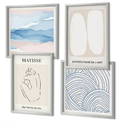 Abstrakcyjne formy Matisse poliptyk w ramie