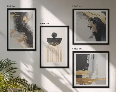 Geometria abstrakcyjna kompozycja poliptyk w ramie
