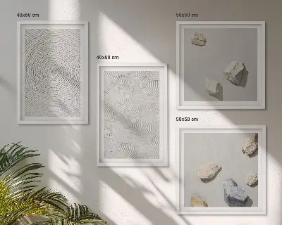 Geometryczne tektury kamienie poliptyk w ramie