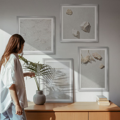 Zestaw obrazów dekoracyjnych Piasek kamienie boho tekstura