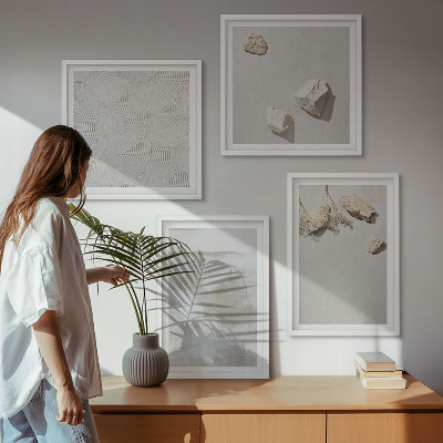 Zestaw obrazów dekoracyjnych Piasek kamienie boho tekstura