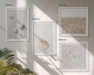 Poliptyk w ramie jasne tekstury piasku w stylu boho