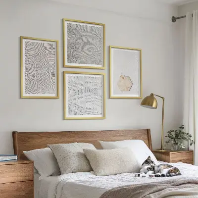 Zestaw obrazów dekoracyjnych jasne tekstury piasku w stylu boho
