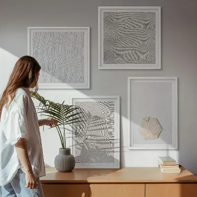 Zestaw obrazów dekoracyjnych jasne tekstury piasku w stylu boho