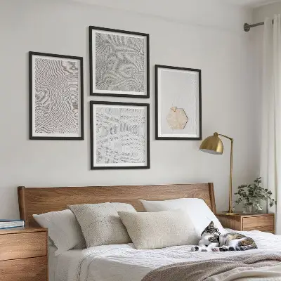 Zestaw obrazów dekoracyjnych jasne tekstury piasku w stylu boho