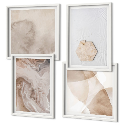Zestaw 4 obrazów w ramie Design abstrakcja natura inspiracja