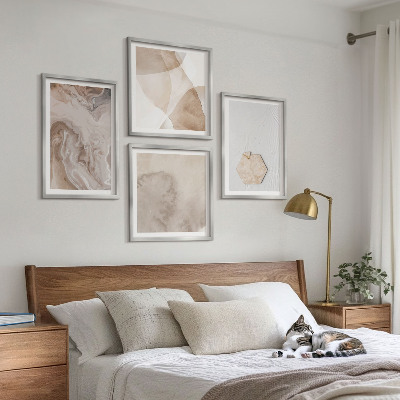 Zestaw 4 obrazów w ramie Design abstrakcja natura inspiracja