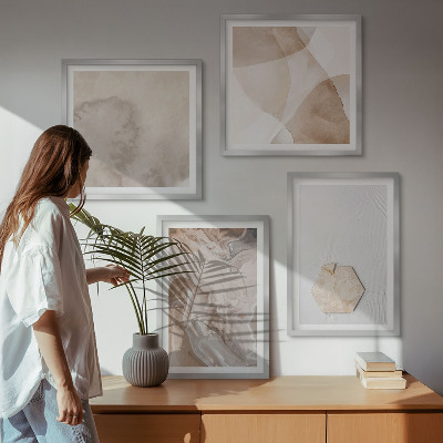 Zestaw 4 obrazów w ramie Design abstrakcja natura inspiracja