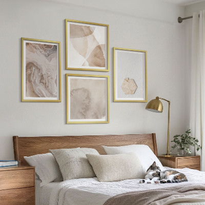 Zestaw 4 obrazów w ramie Design abstrakcja natura inspiracja