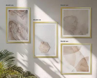 Zestaw 4 obrazów w ramie abstrakcyjna natura w stylu design