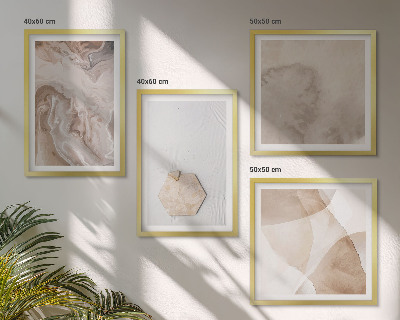 Zestaw 4 obrazów w ramie Design abstrakcja natura inspiracja