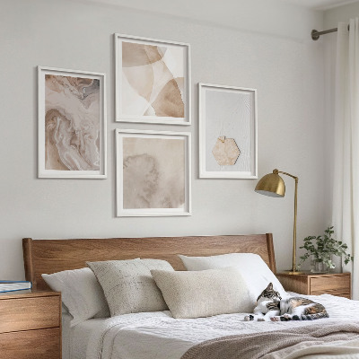 Zestaw 4 obrazów w ramie Design abstrakcja natura inspiracja