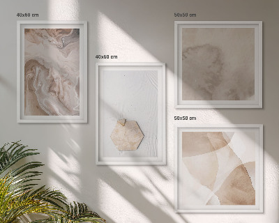Zestaw 4 obrazów w ramie Design abstrakcja natura inspiracja