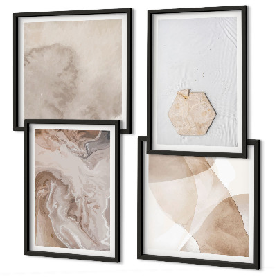Zestaw 4 obrazów w ramie Design abstrakcja natura inspiracja