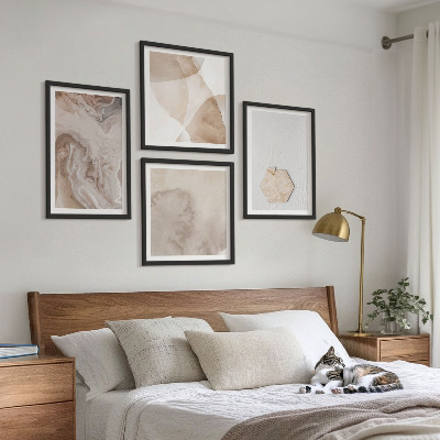 Zestaw 4 obrazów w ramie Design abstrakcja natura inspiracja