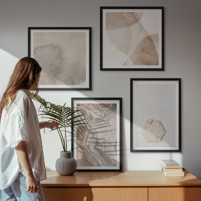 Zestaw 4 obrazów w ramie Design abstrakcja natura inspiracja
