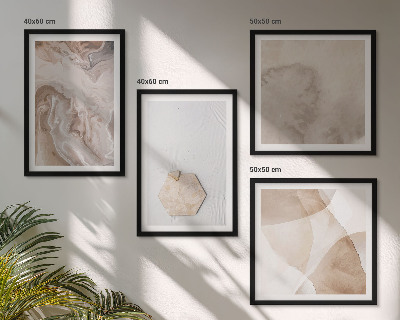 Zestaw 4 obrazów w ramie Design abstrakcja natura inspiracja