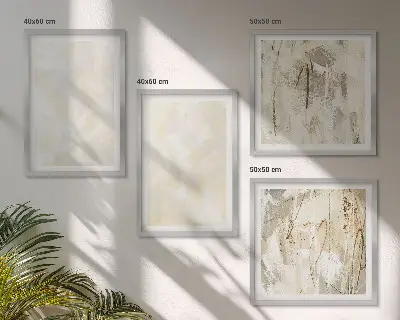 Poliptyk w ramie jasne tekstury farby w stylu design
