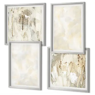 Poliptyk w ramie jasne tekstury farby w stylu design