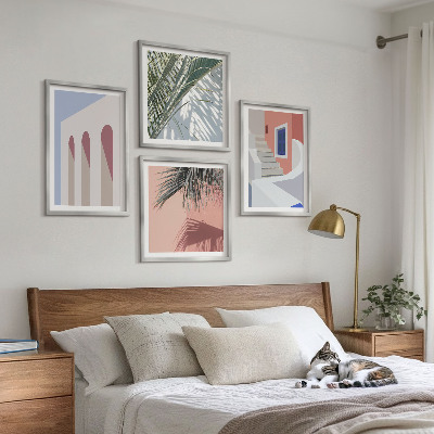 Zestaw 4 obrazów w ramie Ilustracje architektury miast