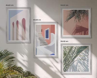 Zestaw 4 obrazów w ramie Ilustracje architektury miast