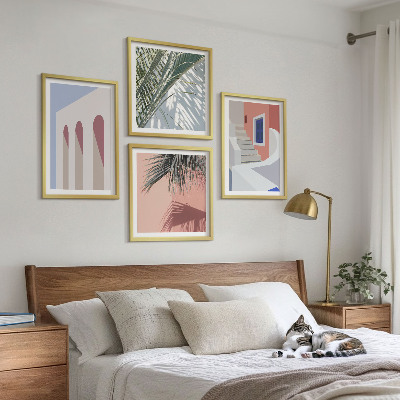 Zestaw 4 obrazów w ramie Ilustracje architektury miast