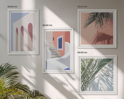 Zestaw 4 obrazów w ramie Ilustracje architektury miast