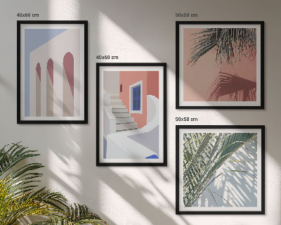 Zestaw 4 obrazów w ramie Ilustracje architektury miast