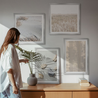 Zestaw obrazów dekoracyjnych Boho naturalne tekstury