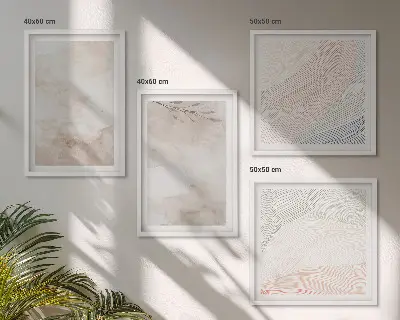 Akwarelowe liście w pastelu zestaw 4 obrazów w ramie